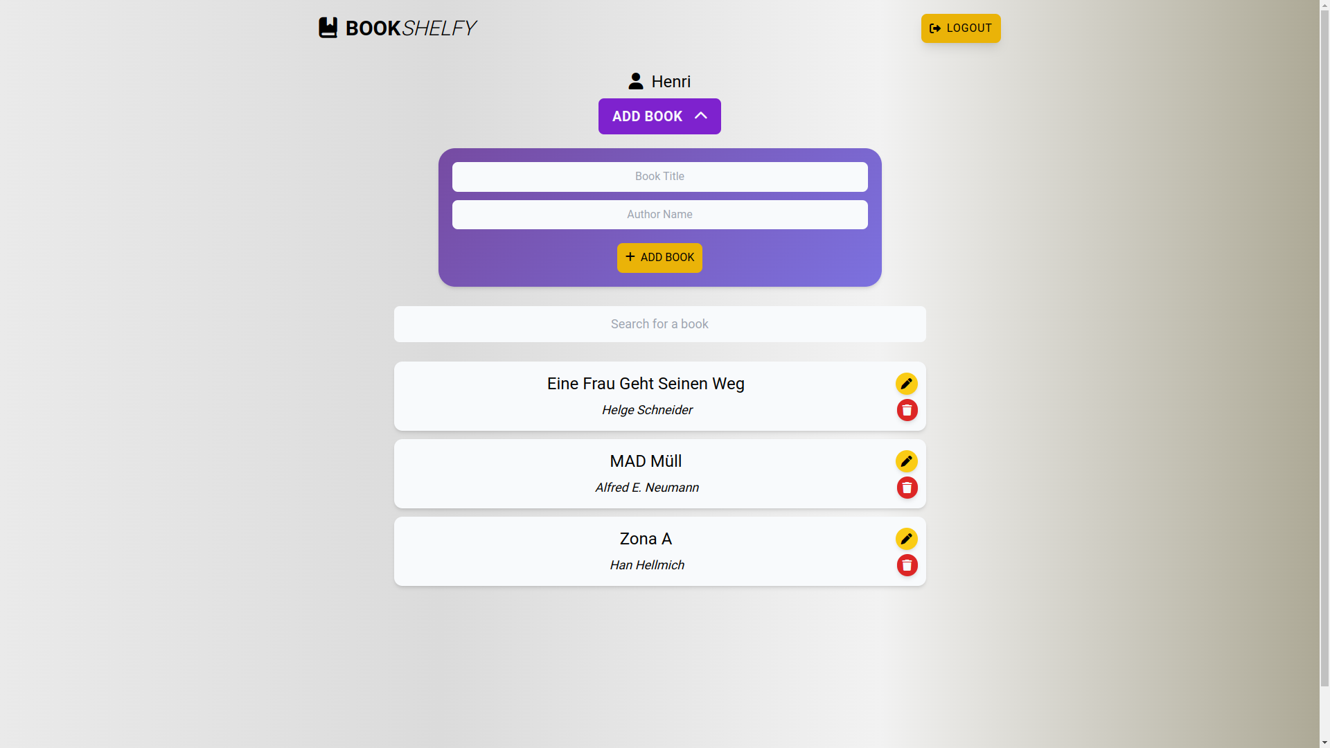 Coaching Projekt: BookShelfy